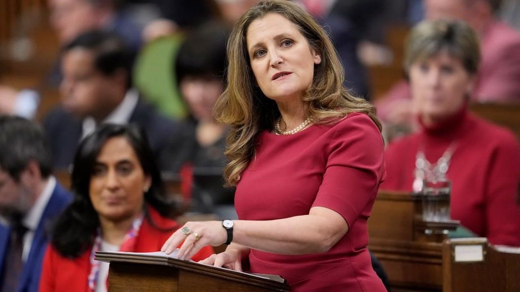 Finance Minister Chrystia Freeland to present Liberals’ federal budget on April 16